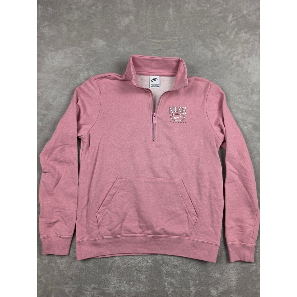 Nike Quarter Zip Pullover Womens S Pink Sportswear Sweater Sweatshirt HJ0985